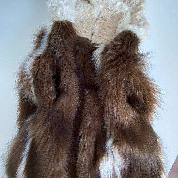Bebe Faux Fur Over Size Shearling Look Long Vest XS - Picture 6 of 14